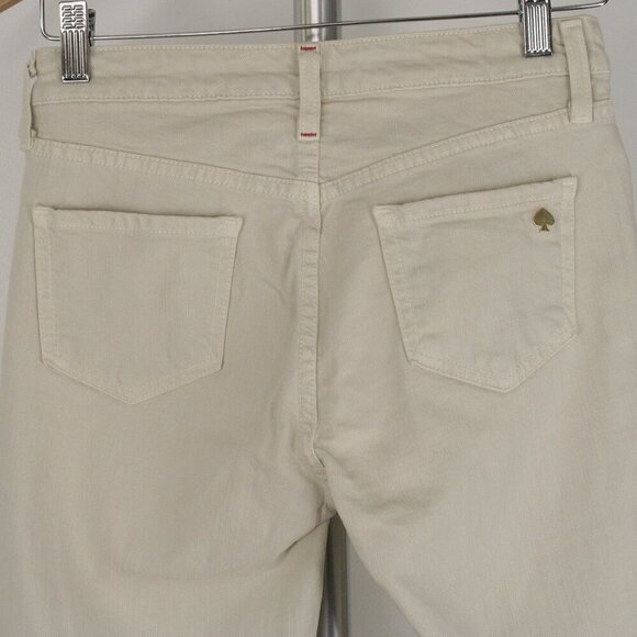 Kate Spade Broome Street Playing Hooky Cream Mid Rise Slim Fit Denim Jeans Sz 26 - Picture 8 of 11
